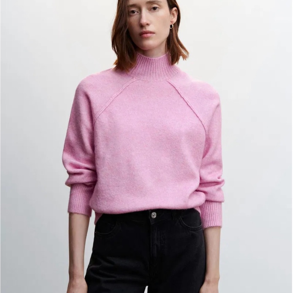 Mango Orange Turtleneck Sweater View 5